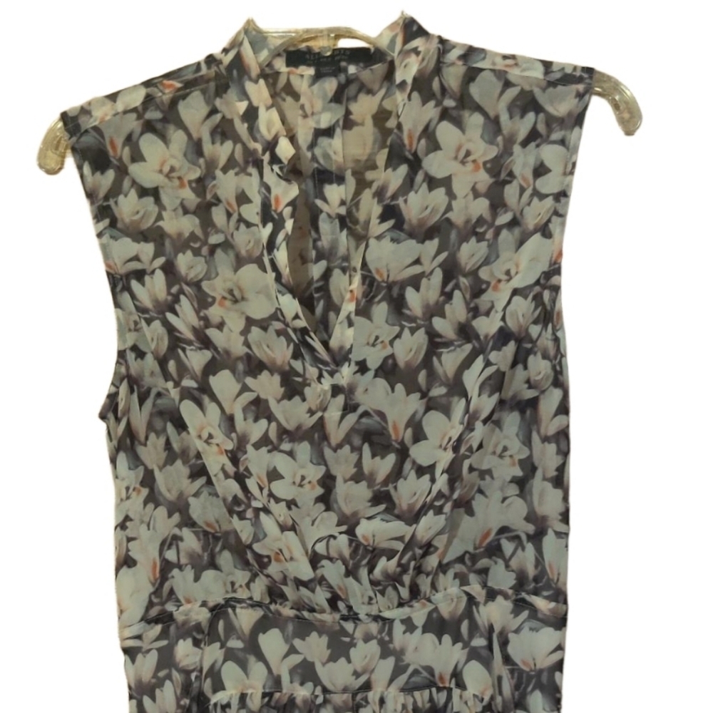 ALL SAINTS Victoria Magnolita Women's Floral Pink & Black Dress Size 0 - Picture 6 of 15